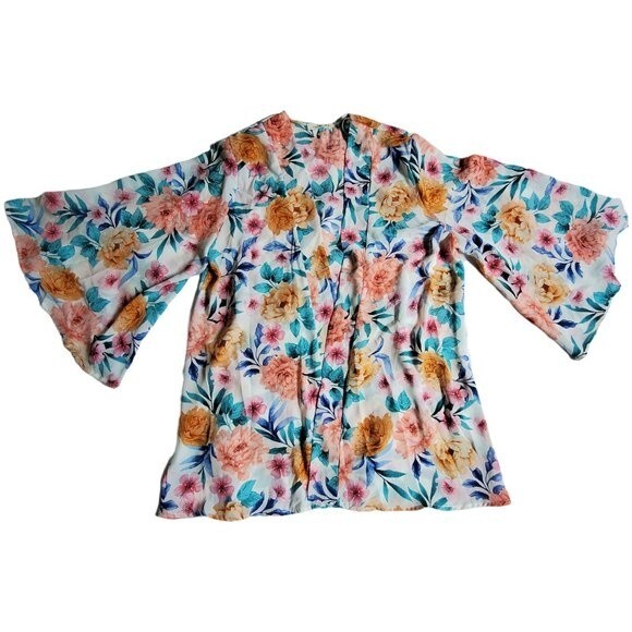 Promesa floral open front cardigan sz L - Picture 1 of 12